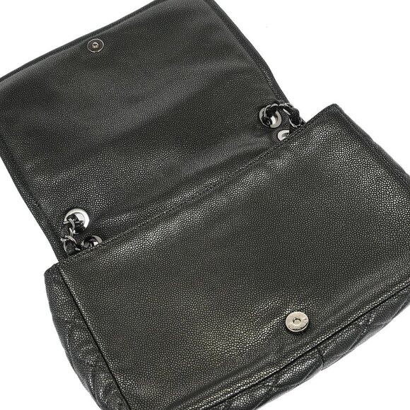 Chanel Gray Calfskin Full Flap Chain Shoulder Bag - Picture 7 of 10